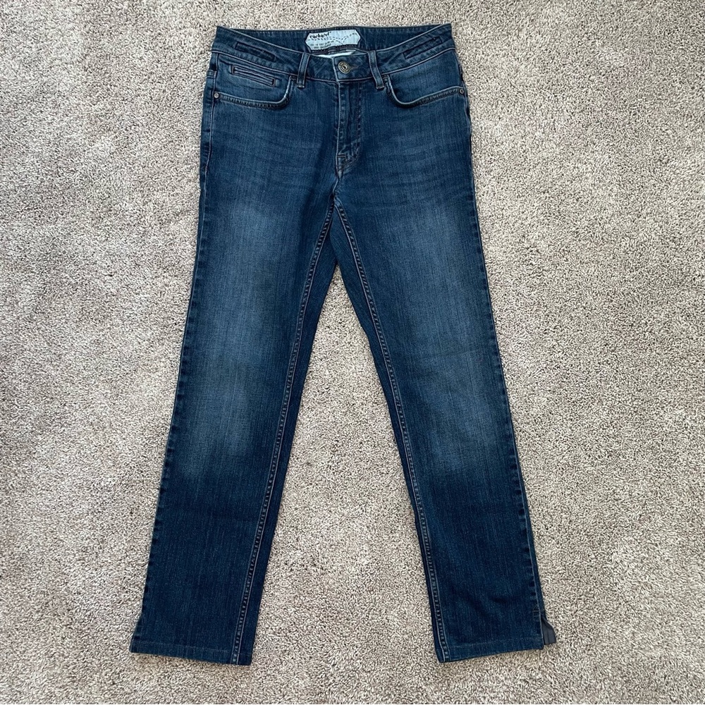 Cacharel Women’s Slim Straight Mid Rise Jeans Size 28 Fur label Logo